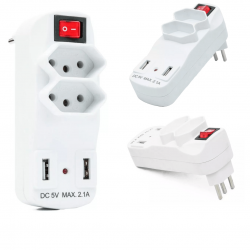 Filtro de Linha Clamper Extensão Tomada Com 2USB Bivolt