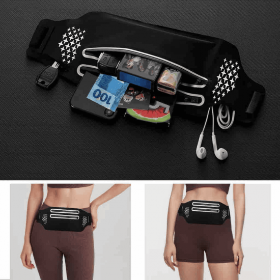 Pochete Impermeável Slim Doleira Cinta Fitness Celular Corrida Academia Sport