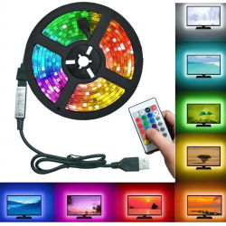 Fita De Led 5M USB  Rgb Colorido 5 M/3M Com Controle Remoto 5V