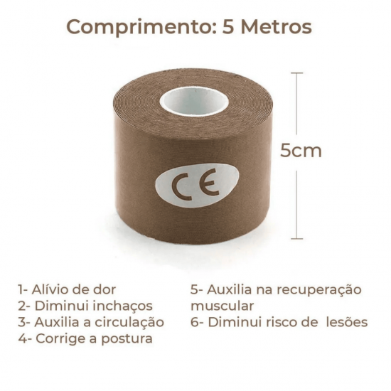 Fita Knesio Tape Bandagem adesiva funcional alivia a dor lesão atleta Tape Ortopedia Fisioterapia Rolo Adesivo