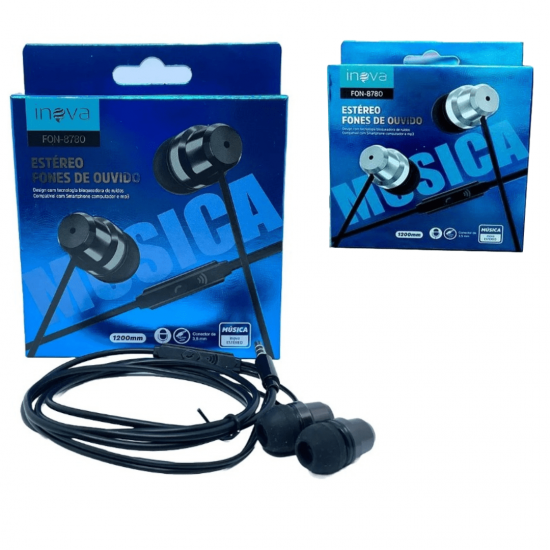 FON-8780 FONE DE OUVIDO COM FIO INOVA