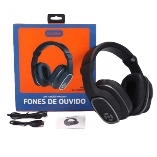 Fone de Ouvido Sem Fio Bluetooth Alto Falante Headphone Viva Voz Potente Grave