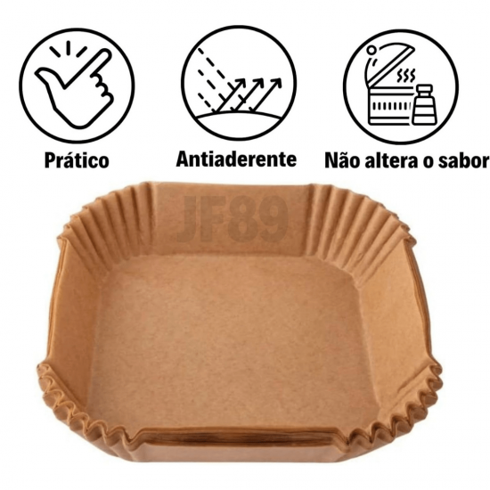 Forma de airfryer descartavel antiaderente de papel cozinha quadrado fritadeira cozimento protetor forro tapete