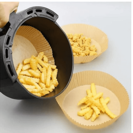 Forma de airfryer descartavel antiaderente de papel cozinha redondo fritadeira cozimento protetor forro tapete