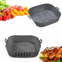 Forma de Silicone Air Fryer Assadeira Fritadeira Quadrada Antiaderente