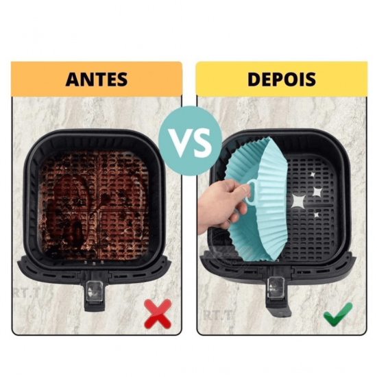 Forma de Silicone Flexível para Fritadeira Air Fryer Forno e Microondas
