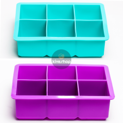 Forma De Silicone Gelo Cubo Grande 6 Cubos Drink Whisky Top