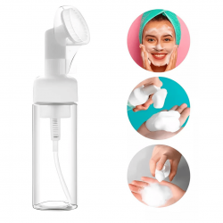 Frasco Pump Com Escova De Silicone Limpeza Facial e Cilios Espumador