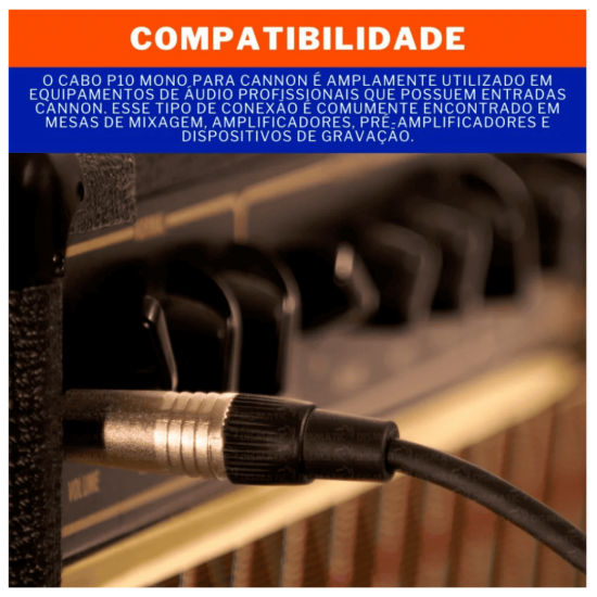 Cabo P10 Mono X 1 Xlr Macho Canon Mono 5 Metros