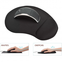 Mouse pad com apoio silicone em gel coesivo para descanso de punho