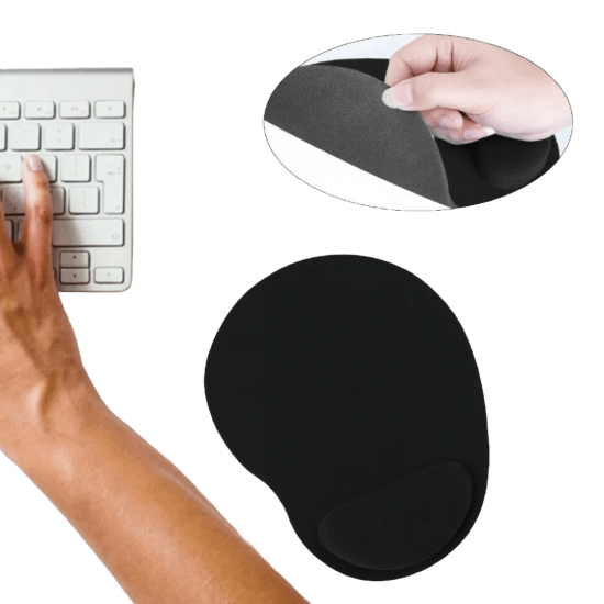 Mouse pad com apoio silicone em gel coesivo para descanso de punho