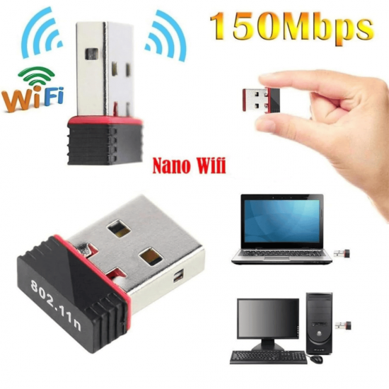 Adaptador Wi-Fi USB Portátil Sem Fio PC Placa De Rede Transmissor Receptor Mini 2.4G Roteador