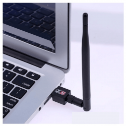 Adaptador de Wi-Fi Mini USB para PC, Cartão de Rede Sem Fios, Dongle LAN com Antena para Windows