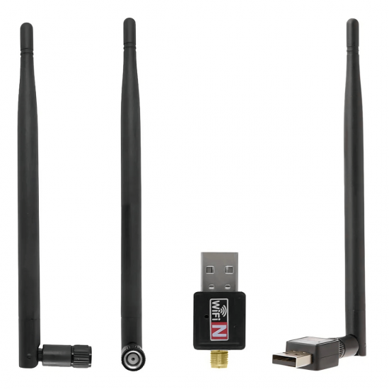 Adaptador de Wi-Fi Mini USB para PC, Cartão de Rede Sem Fios, Dongle LAN com Antena para Windows