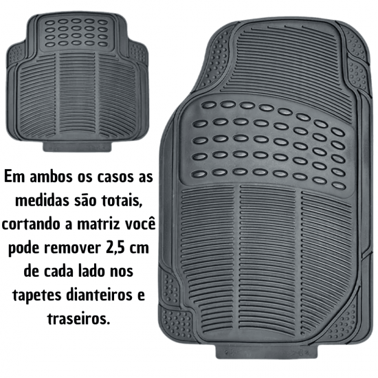 Jogo Tapete Carro Automotivo Borracha Universal 4 Peças