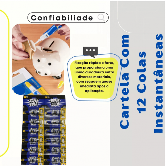 Kit 12 Super Cola Instantânea 3g