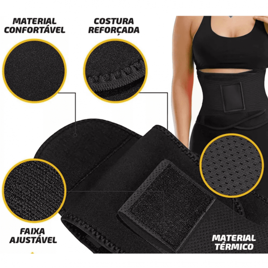Cinta Modeladora com Velcro para Barriga Abdominal E Redutora Exercícios para Academia e com Redução De Medidas