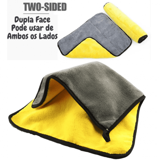 2 Flanelas Toalha Pano Microfibra Dupla Face