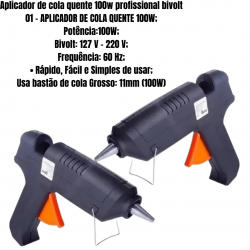 Pistola Cola Quente 100W Grande Profissional Bivolt (127V e 220V)