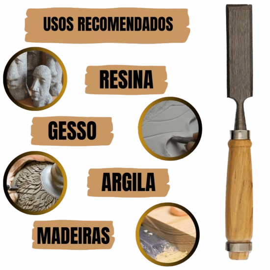 Kit Jogo Formão grosa Profissional 4 Peças
