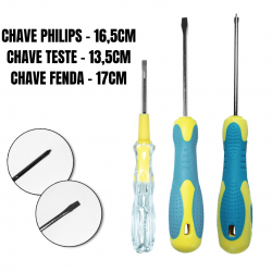 Kit de ferramentas 3 peças , 1 testador eletricidade chave fenda philips