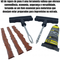 Reparo de pneu moto carro sem câmara pneus furado