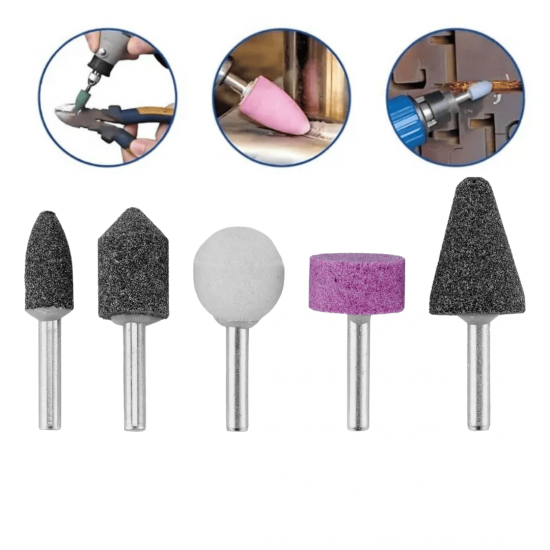 GB59354 JOGO DE PEDRAS DE MOAGEM COM 5 PECAS PARA MICRO RETIFICA