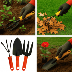 Kit 3 Peças Conjunto Ferramentas Jardinagem Jardim Horta em Casa