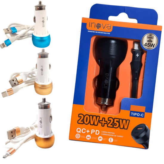 GL18-S GL19-C GL19A CARREGADOR VEICULAR INOVA PRIME