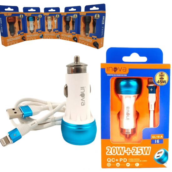 GL18-S GL19-C GL19A CARREGADOR VEICULAR INOVA PRIME