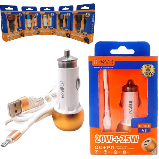 GL18-S GL19-C GL19A CARREGADOR VEICULAR INOVA PRIME