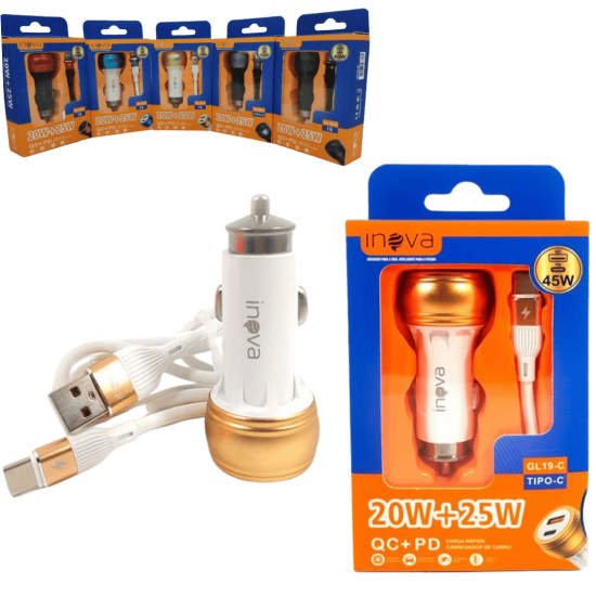 GL18-S GL19-C GL19A CARREGADOR VEICULAR INOVA PRIME