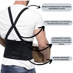 Cinta lombar colete EPI faixa ergonômica corretor postura e proteção coluna para carregar peso