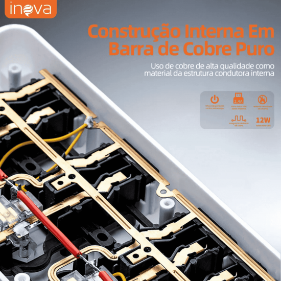 Inova 2m Régua Filtro de Linha Filtro de linha com protetor contra curtos (DPS) 110/220V