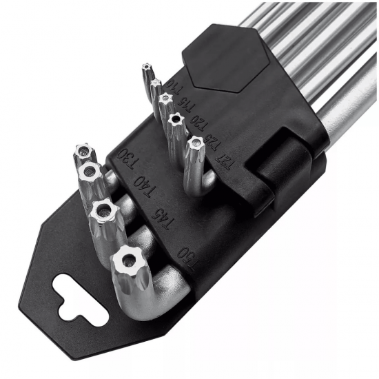 Jogo Chave Torx Extra Longa  Longa  Curta Com Furo Aço Cromo Vanádio
