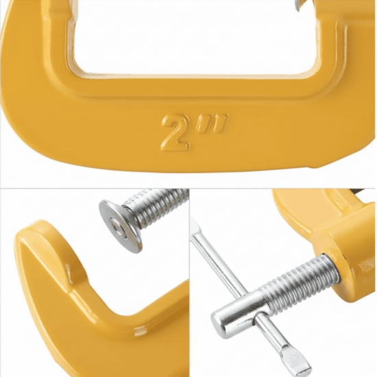 Jogo De Grampos Tipo C Com 3 Peças Carpintaria Marcenaria