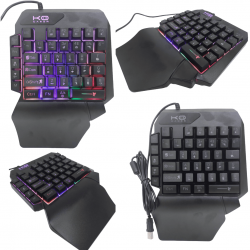Teclado Gamer Semi Mecanico Single Hand Profissional Uma Mão Led RGB