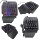 Teclado Gamer Semi Mecanico Single Hand Profissional Uma Mão Led RGB
