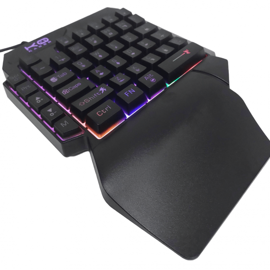Teclado Gamer Semi Mecanico Single Hand Profissional Uma Mão Led RGB