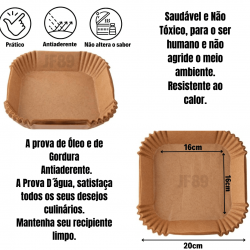 150 peças Forma de airfryer descartavel antiaderente de papel cozinha quadrado fritadeira cozimento