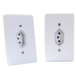 Kit 10un Tomada Simples 10A Completa 4x2 110v-220v