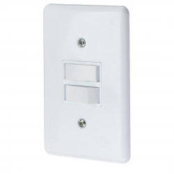 Kit 10 Interruptor Simples 2 Teclas 10A Bivolt 127v e 250v Com Placa Espelho Branco