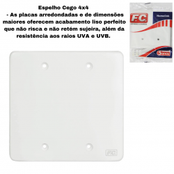 Kit 10 placa cega 4x4 branca