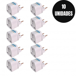 kit 10 Adaptador Tomada Universal Padrão Europeu