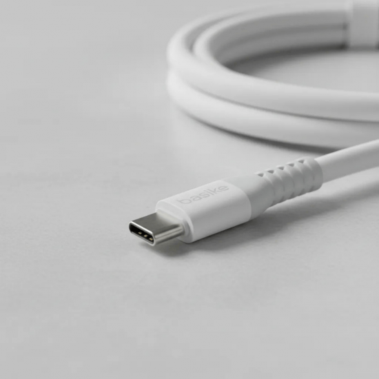 KIT 10 BA-CBO112 CABO DE DADOS USB-C, PARA USB-C, 65W, 1 METRO, BRANCO, MARCA BASIKE