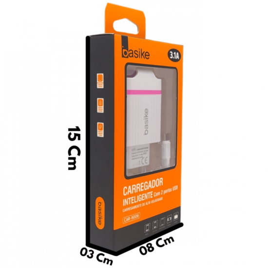 kit 10 Carregadores Fonte Com Cabo 2 Entradas Celular Android v8