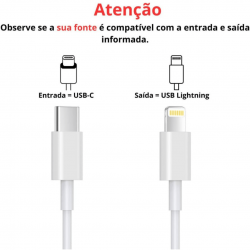 KIT 10 Cabo para iphone turbo 1m pd apple lightning tipo c usb-c ipad macbook