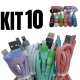 KIT 10 Cabos Carregador Reforçado carga Rápido para Iphone inova Tubo