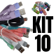 KIT 10 Cabos Carregador Reforçado carga Rápido para Tipo C inova Tubo