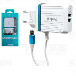 kit 10 Carregador de Celular Super Charging 4.8A Cabo V8